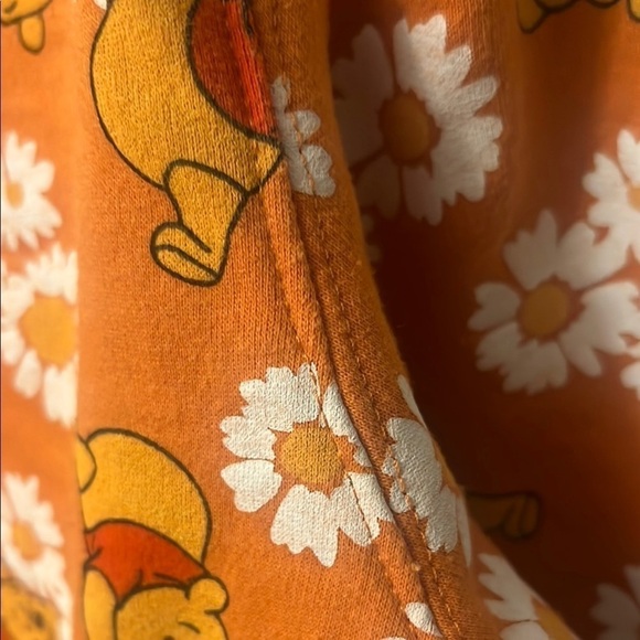 Rusty Orange Winnie the Pooh Crewneck Sweater Floral Print pit to pit 21 (331) - Picture 6 of 8